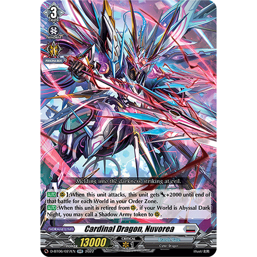 [ Cardfight Vanguard] 01 thẻ trò chơi Cardinal Dragon, Nuvorea