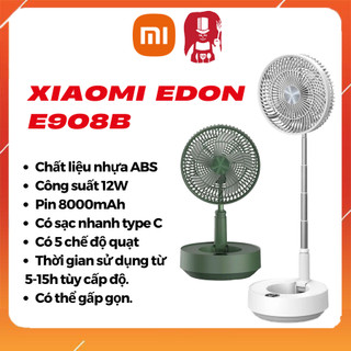 Quạt sạc tích điện Xiaomi Edon gấp gọn điều khiển từ xa pin 10h