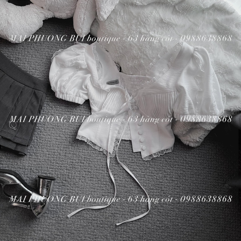 Set váy nữ kèm áo ren cài nút | Set váy nữ thiết kế sang trọng | Set váy đi chơi