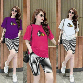 Bộ lửng thun cotton thêu phối họa tiết 3d cao cấp tt180 t]
