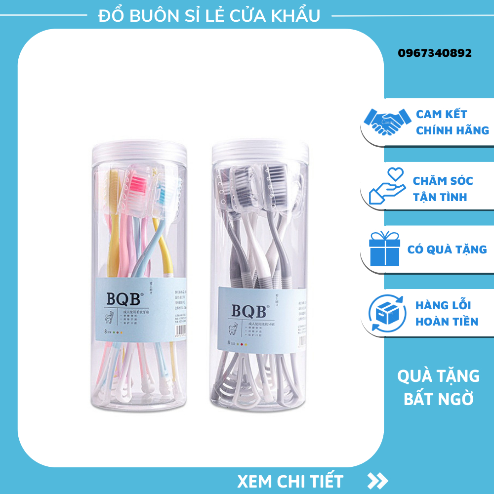 Set 8 bàn chải đánh răng và vệ sinh đầu lưỡi bằng silicon cao cấp