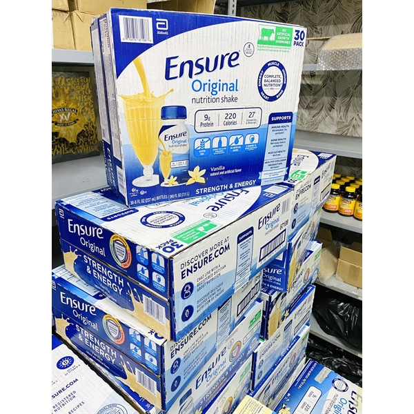 Sữa Ensure nước hương Vani Ensure Original Vanilla 237ml Thùng 30 chai