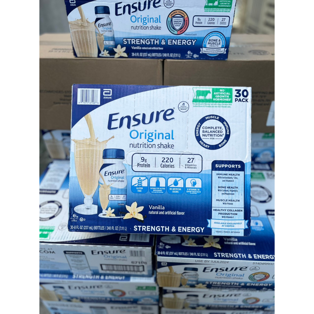 Sữa Ensure nước hương Vani Ensure Original Vanilla 237ml Thùng 30 chai