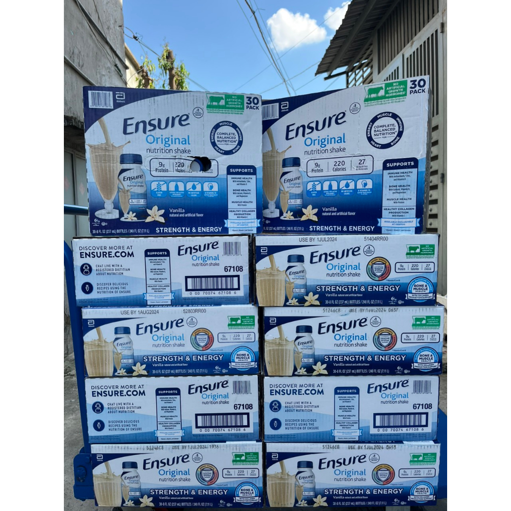 Sữa Ensure nước hương Vani Ensure Original Vanilla 237ml Thùng 30 chai