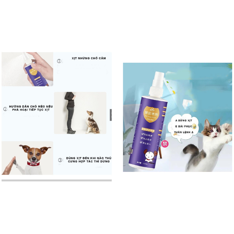 Bình Xịt Huấn Luyện Đi Vệ Sinh Đúng Nơi Cho Chó PET REPELLENT -120ml