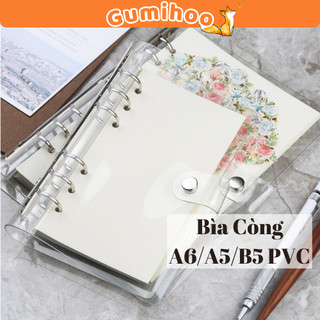 Binder Bìa Sổ Còng Nhựa Dẻo Trong Suốt Khổ B5/A5/A6