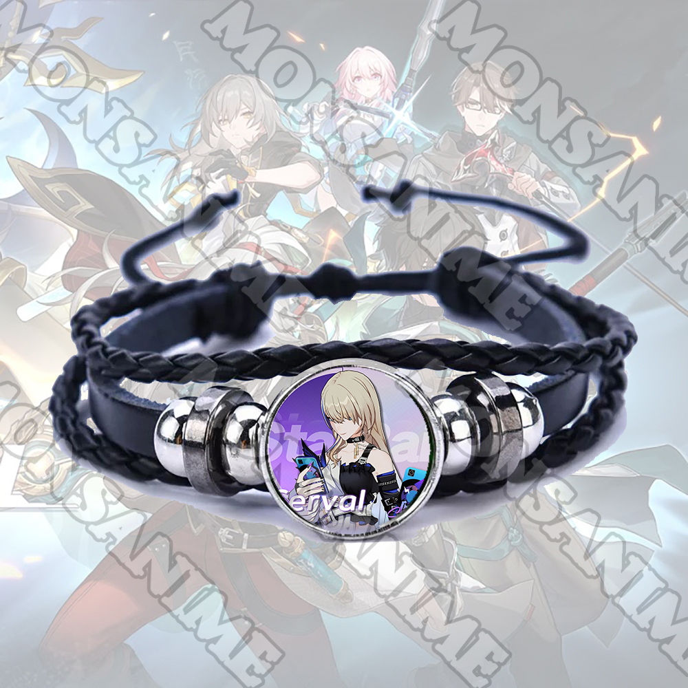 Vòng tay da lộn HONKAI STAR RAIL in hình game anime chibi phụ kiện thời trang xinh xắn