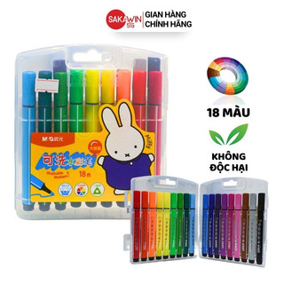 Bút dạ màu hữu cơ marker M&G. Bút cho bé tập vẽ an toàn khi sử dụng. Hộp 18 màu, tô màu, vẽ tranh trẻ em