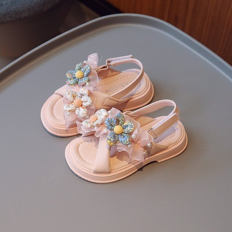Dép sandal nơ dễ thương cho bé gái ,dép quai hậu cho bé đi học,đi chơi