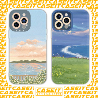 Ốp lưng iphone cạnh vuông Caseit sơn dầu phong cảnh biển aesthetic 8/8plus/x/xs/11/12/13/14/pro/max/plus/promax