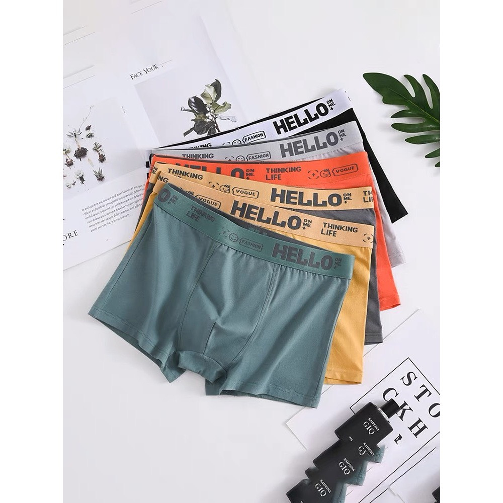 Quần Lót Đùi Nam/ Quần Sịp Nam Cotton Cạp Chữ Co Dãn Thoáng Mát Mẫu Hot S10