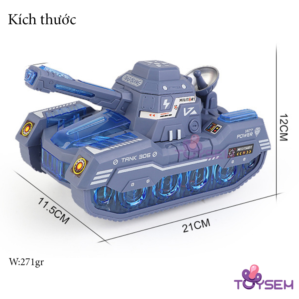 Đồ chơi xe tăng có đèn và nhạc tránh vật cản kèm theo 3 chiếc xe tăng nhỏ - Quà tặng sinh nhật cho bé
