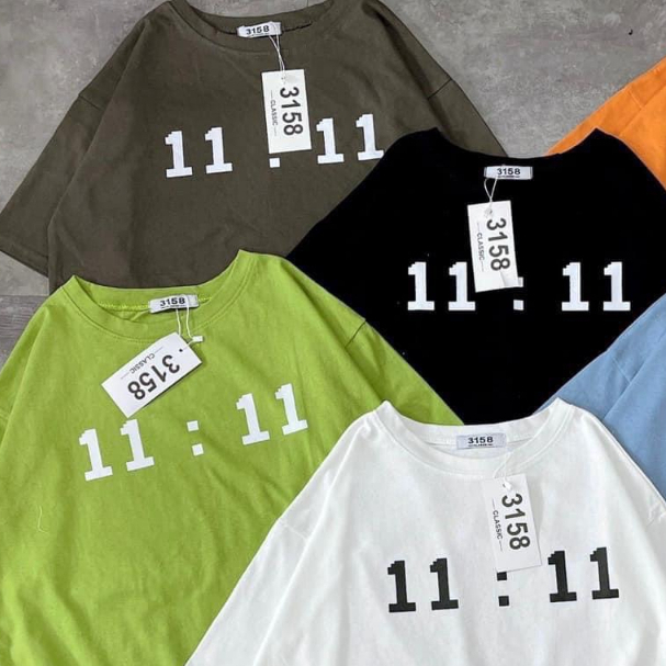 Áo thun nam nữ mẫu "11:11" áo phông cotton 3158