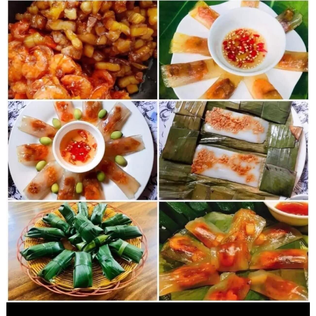 Bánh lọc,bánh nậm, bánh ít sống về hấp.