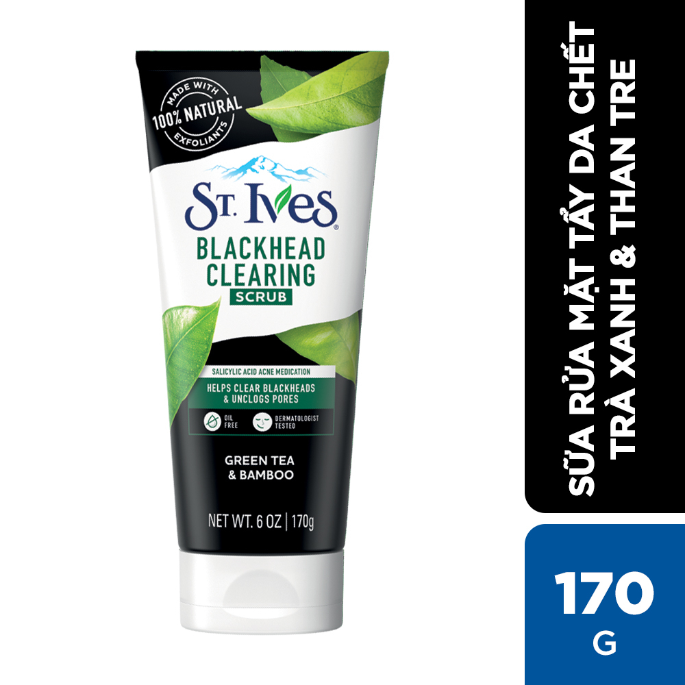 Sữa rửa mặt tẩy tế bào chết ngừa mụn St.Ives Trà Xanh 170g