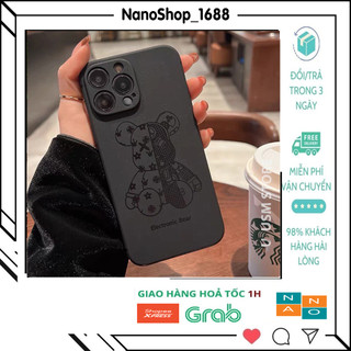 Ốp Lưng iPhone Cạnh Vuông Nhựa TPU Dẻo, Lỗ Camera in Hình Gấu GA01 iP 7Plus,8Plus,x,xs,xsmax,11,12,13,14,Pro,ProMax