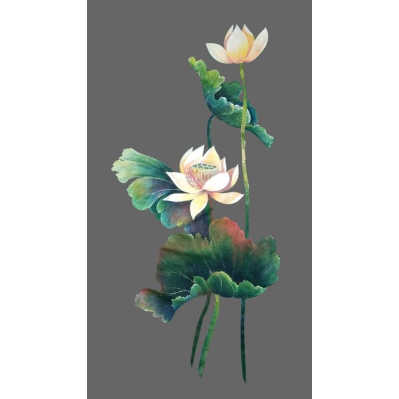 Hình ủi ép nhiệt, in áo. Mẫu Hoa sen HS5 in áo dài, váy yếm, áo bà ba cho mẹ và bé