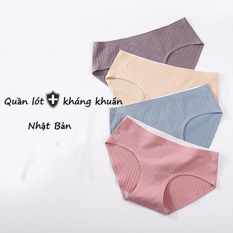 Quần lót gân tăm 100% cotton kháng khuẩn viền eo trắng