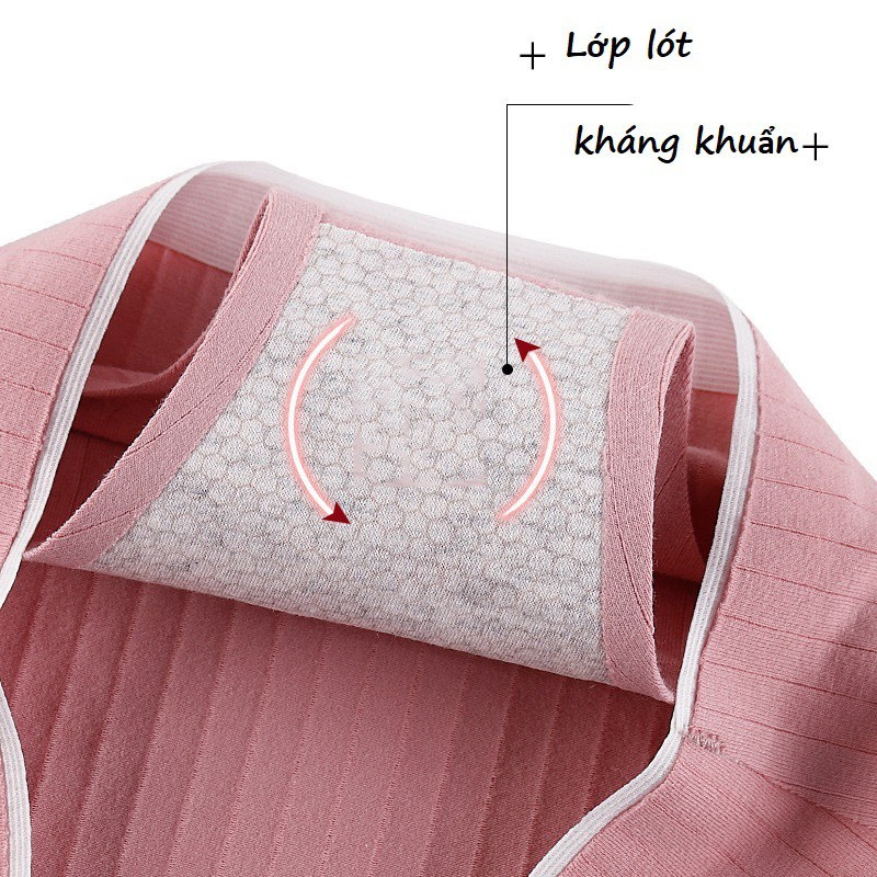 Quần lót gân tăm 100% cotton kháng khuẩn viền eo trắng