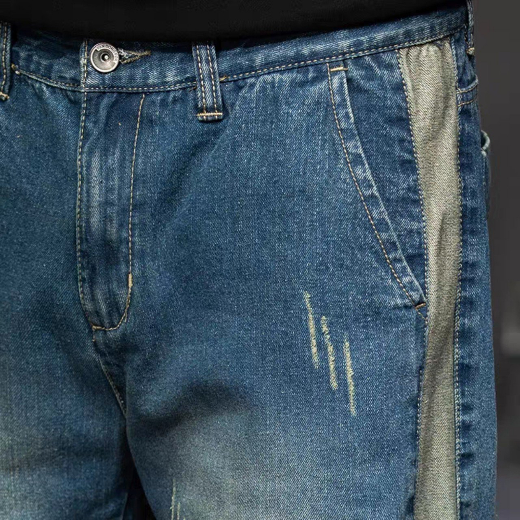 Quần Jean Nam Form Suông Rộng Họa Tiết Mới Lạ, Quần Bò Nam Baggy Hottrend 2023 - Jean51