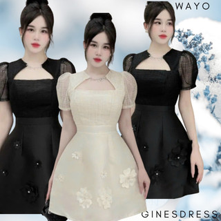 [Gines Dress] Đầm WAYO thiết kế cutout cổ phối hoa ngọc cao cấp sang trọng