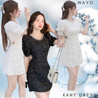 Đầm WAYO thiết kế khoét eo cổ đính đá cao cấp dự tiệc sang trọng