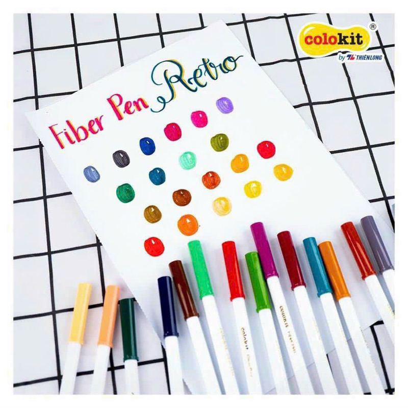 Bộ bút lông 20 màu Retro rửa được Fiber Pen Thiên Long SWM-C009