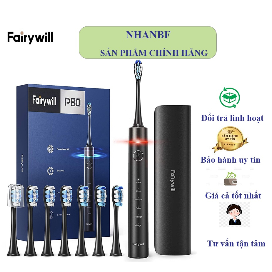 Bàn chải điện Fairywill P80 hàng Đức, bảo hành 12 tháng