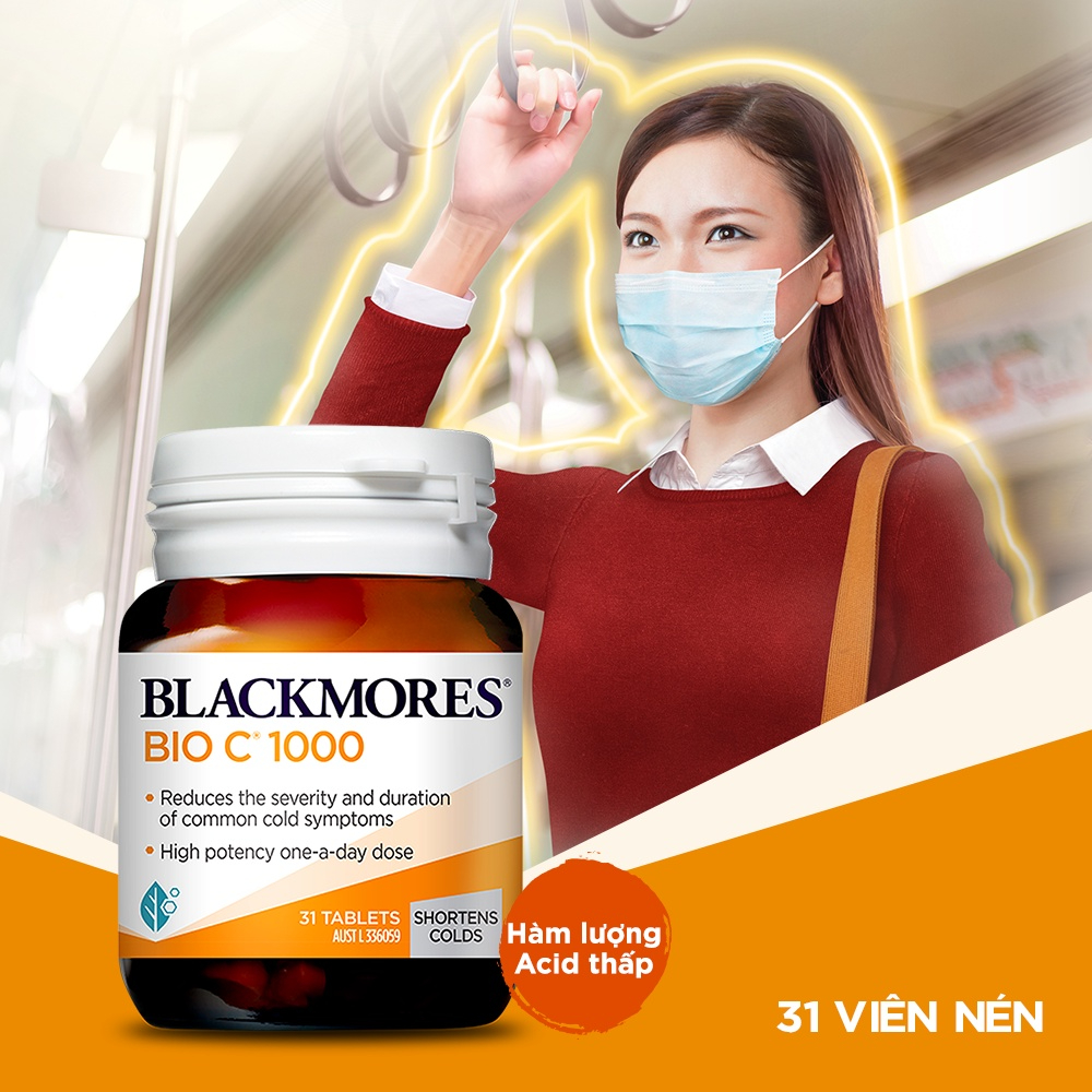 [Gift] Combo 2 lọ 31 Viên Uống Bổ Sung Vitamin C BLACKMORES Bio C 1000mg