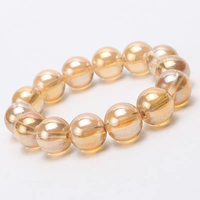 Vòng Tay Chuỗi Hạt Nam Nữ Chất Liệu Đá Opal Vân Tóc Ánh Kim