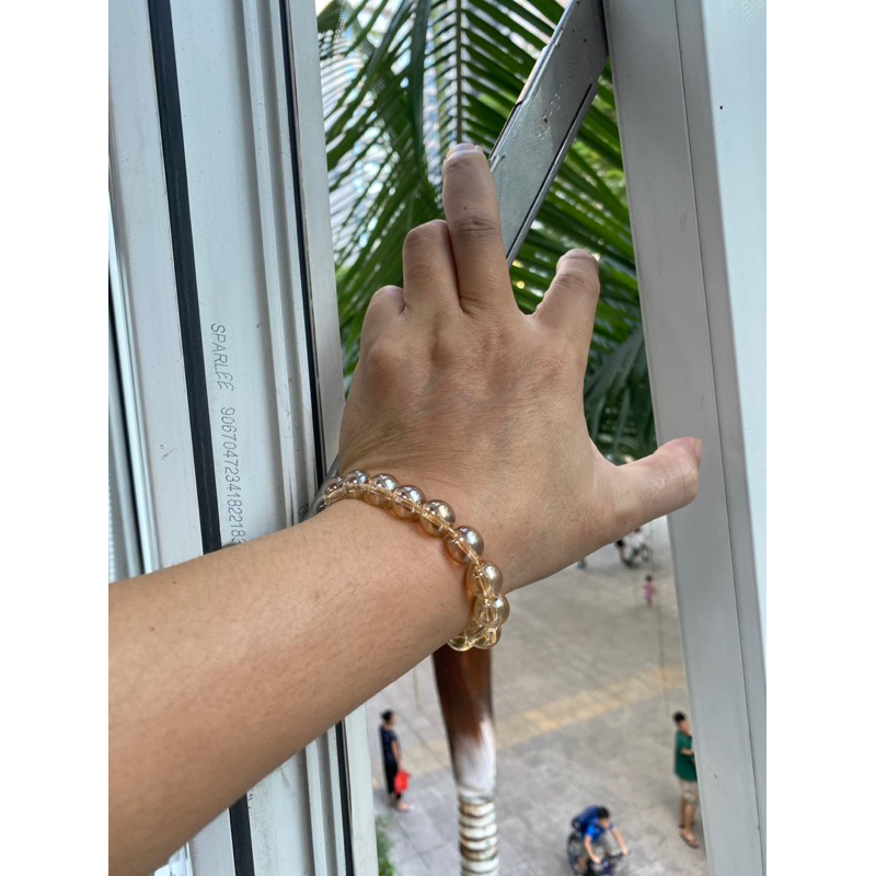 Vòng Tay Chuỗi Hạt Nam Nữ Chất Liệu Đá Opal Vân Tóc Ánh Kim