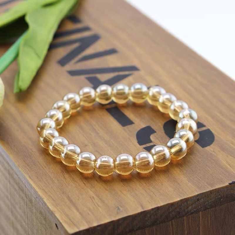 Vòng Tay Chuỗi Hạt Nam Nữ Chất Liệu Đá Opal Vân Tóc Ánh Kim