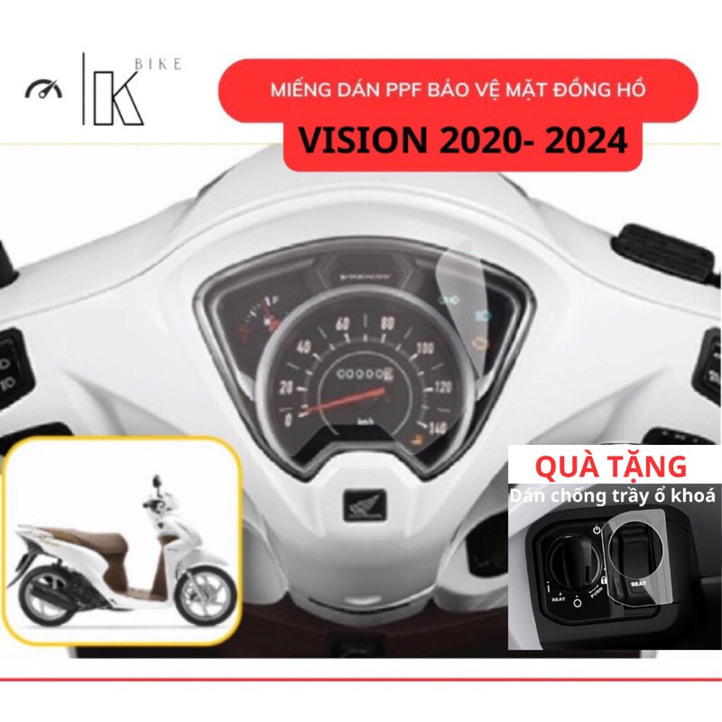 Dán xe vision .miếng dán film PPF bảo vệ mặt đồng hồ xe honda Vision 2020 - 2024, chống xước bảo vệ xe , bọc xe vision .