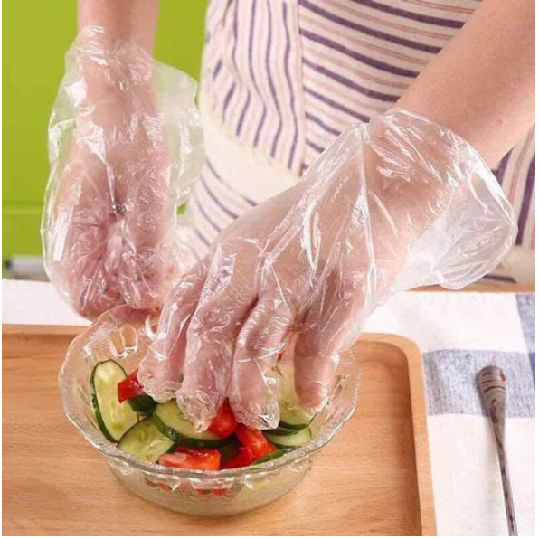 Hộp 200 Bao Tay Nilon Siêu Dai Dạng Rút An Toàn Vệ Sinh