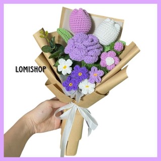 Bó hoa tone tím len móc Lomishop- Hoa quà tặng tốt nghiệp.