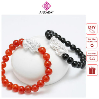 Vòng mã não mix charm tỳ hưu bạc Ancarat