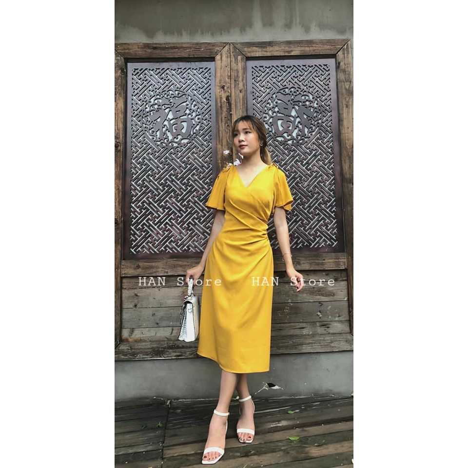 ĐẦM NHÚN SƯỜN TAY ĐAN DÂY