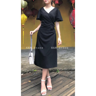 ĐẦM NHÚN SƯỜN TAY ĐAN DÂY
