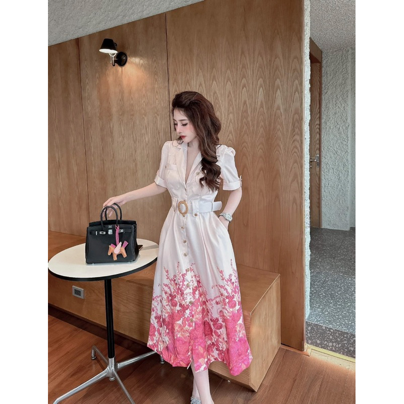 Đầm hoa ZRA kèm belt ‼️Có Sẵn ‼️