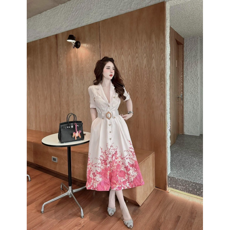 Đầm hoa ZRA kèm belt ‼️Có Sẵn ‼️