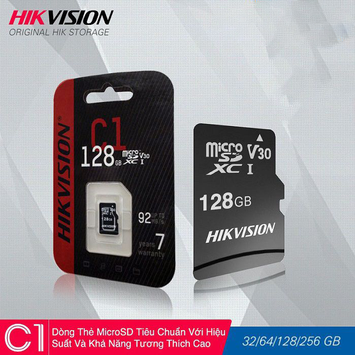 Thẻ nhớ Micro SD Hikvision 32GB 64GB 128GB Class 10 tốc độ 92MB/s - TRANGIATELECOM