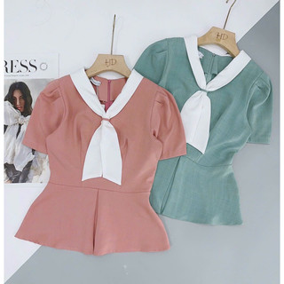 Áo peplum thô sắc màu
