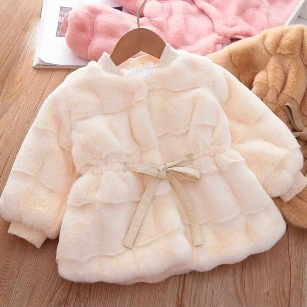 Áo khoác lông chun eo QCCC 6-16 Kg,Chất lông mềm ,Áo khoác mùa đông cho bé gái