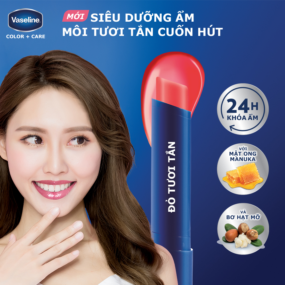 Son dưỡng môi Vaseline Colour+Care 3g