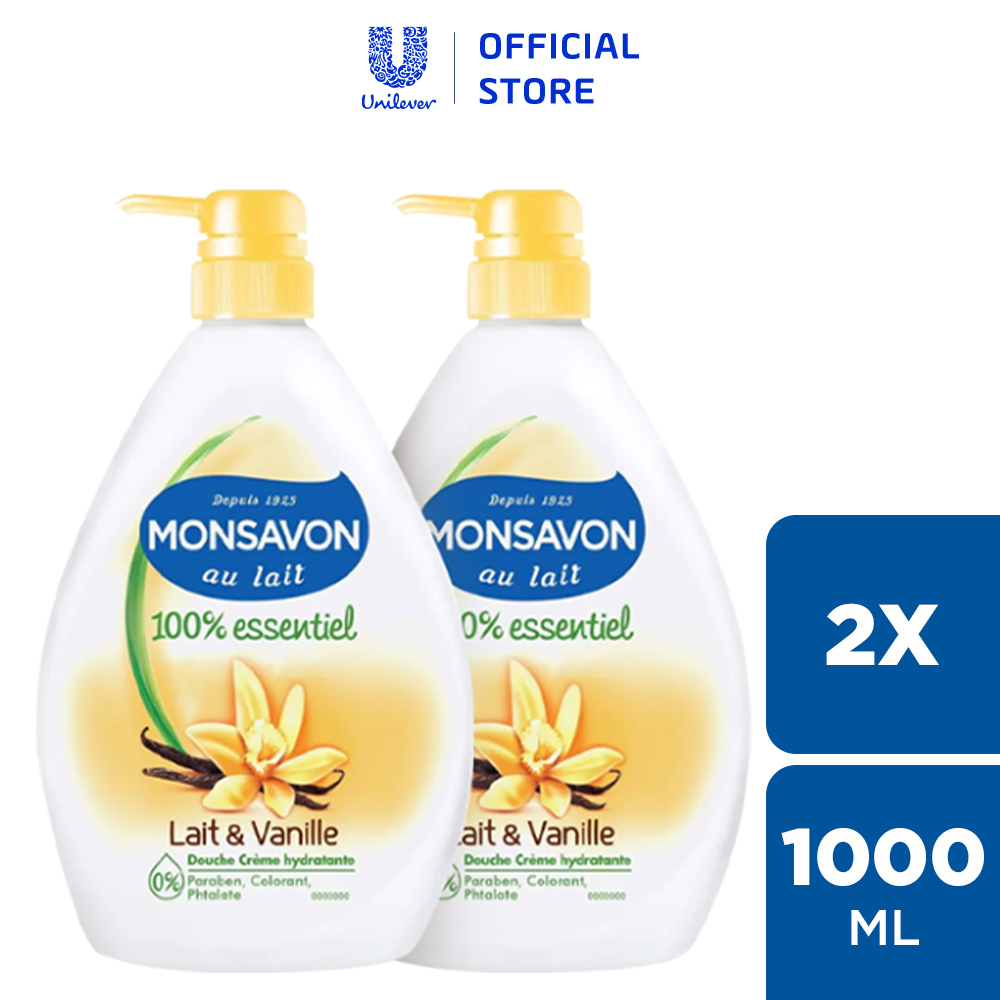 Combo 2 Sữa tắm chiết xuất sữa và hoa vani Monsavon (1000ml x2)