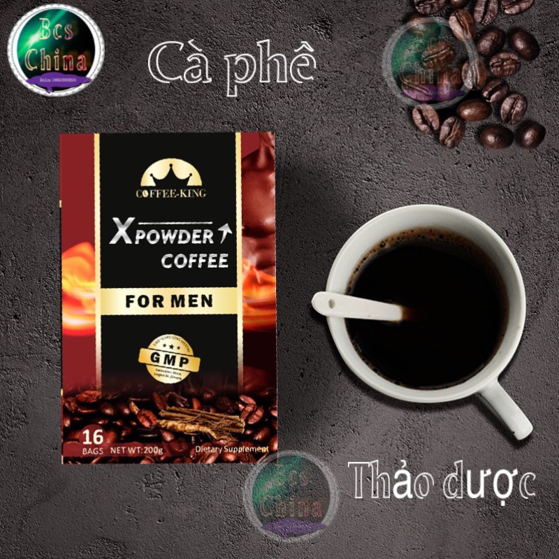 Cà phê sữa hòa tan X-POWER COFFEE FOR MEN/cafe kết hợp với thảo dược quý hộp 16 gói