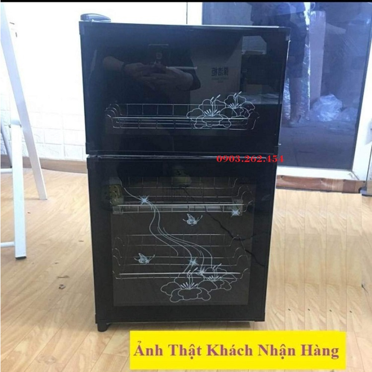 Tủ sấy bát đĩa 2 tầng KS - 980A - 98 lít, khử khuẩn bằng tia hồng ngoại và ozone, Máy sấy bát gia đình - BH 12 tháng