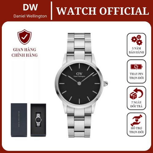 .Đồng hồ Nam Nữ Daniel Welington Iconic Link Silver Black. - WatchOfficial.