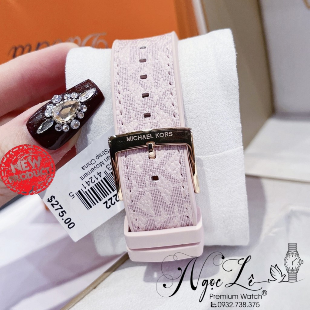 Đồng Hồ Nữ Michael Kors Oversized Pavé MK7222 Dây Da Hồng 42mm