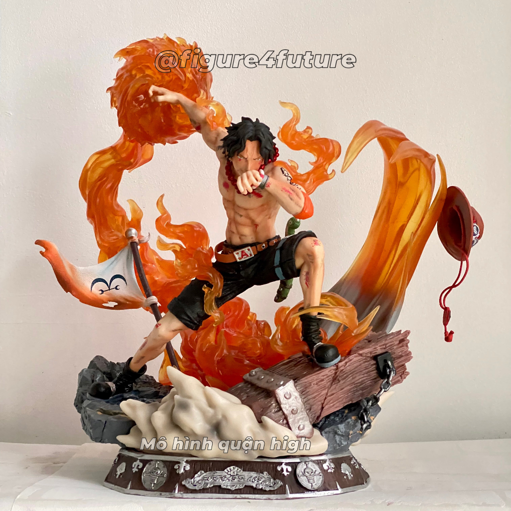 Mô hình ACE hỏa quyền LED cực đẹp cao 38CM nặng 3.7kg - Mô hình Ace có đèn LED và đồ điều khiển - One piece ace